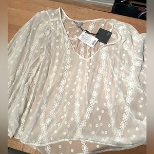 Stunning silk ivory sheer top. BNWT
